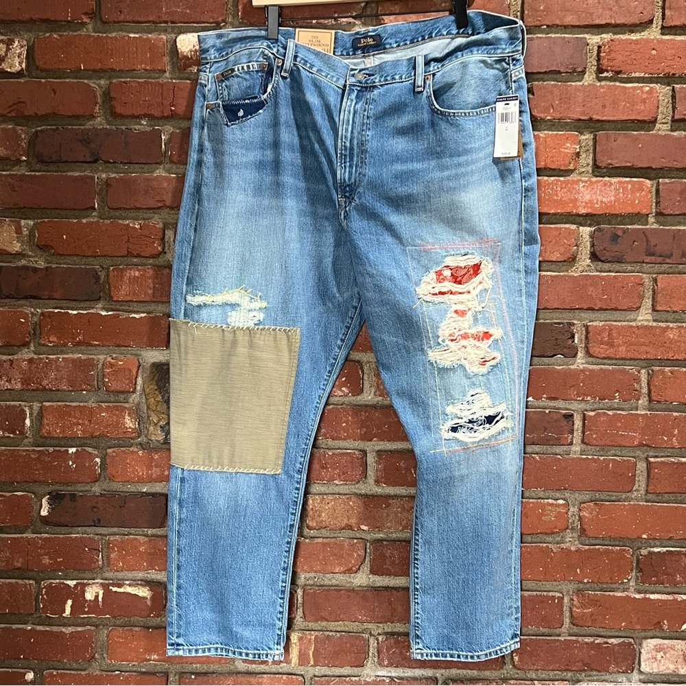 Ralph Lauren women's the slim‎ boyfriend patchwork jean size 34